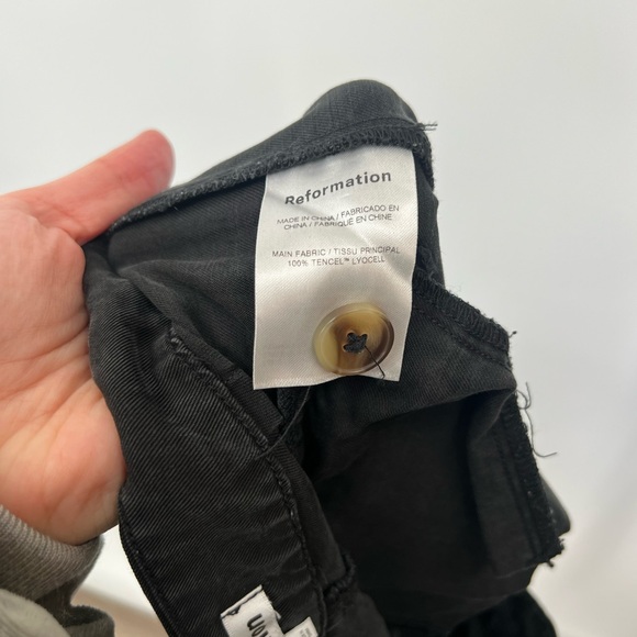 Reformation Mason High Rise Pleated Pants Black - Picture 8 of 8